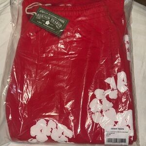 Denim Tears Kids Red Floral Joggers